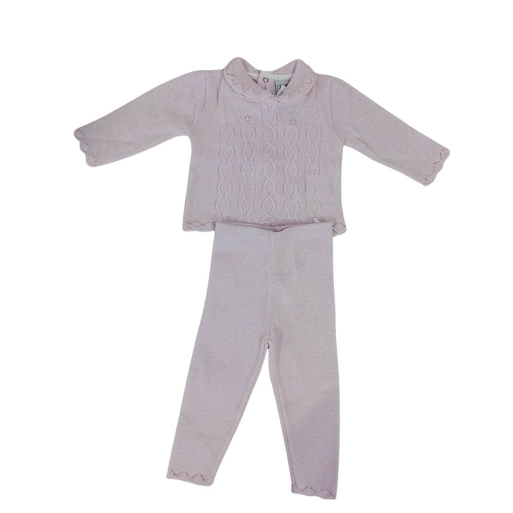 Conjunto bebê fem  linho  Noruega   rosa