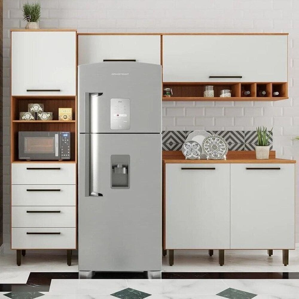 Cozinha Compacta 4 Peças 5 Portas 4 Gavetas Evolution Plus Freijó/ Off-White