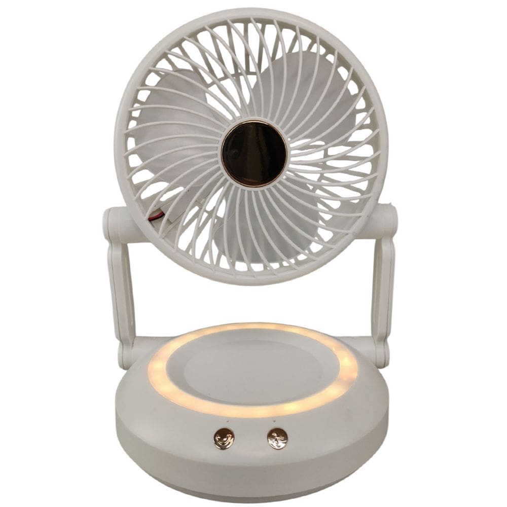 Ventilador Mesa Dobravel 3 Velocidades Led Iluminaçao Usb Portatil Veraol Calor Escrivaninha Dias Quentes Decoraçao