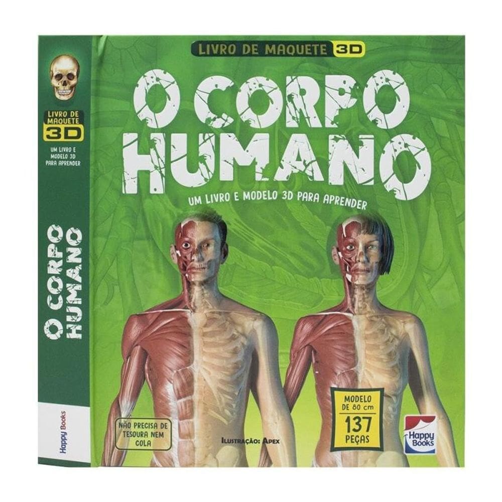 Livro De Maquete 3D - Corpo Humano - Happy Books
