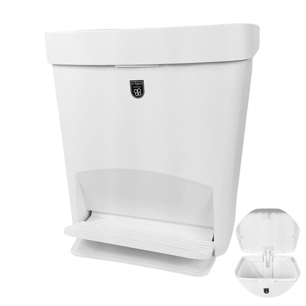 Lixeira 15 Litros Grande Com Tampa Pedal Plástica Cozinha Branco - Gambrage 403170 Crippa