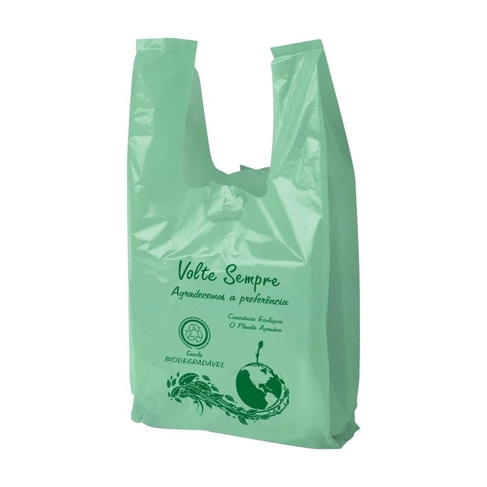 Sacola Uzzi Verde Volte Sempre 38x48 Suporta 4kg - Embalagem com 1000 Unidades