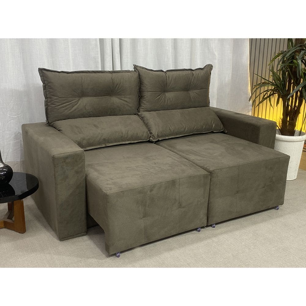 Sofá Retrátil Reclinável 1,80 m Cappuccino 609 Lia