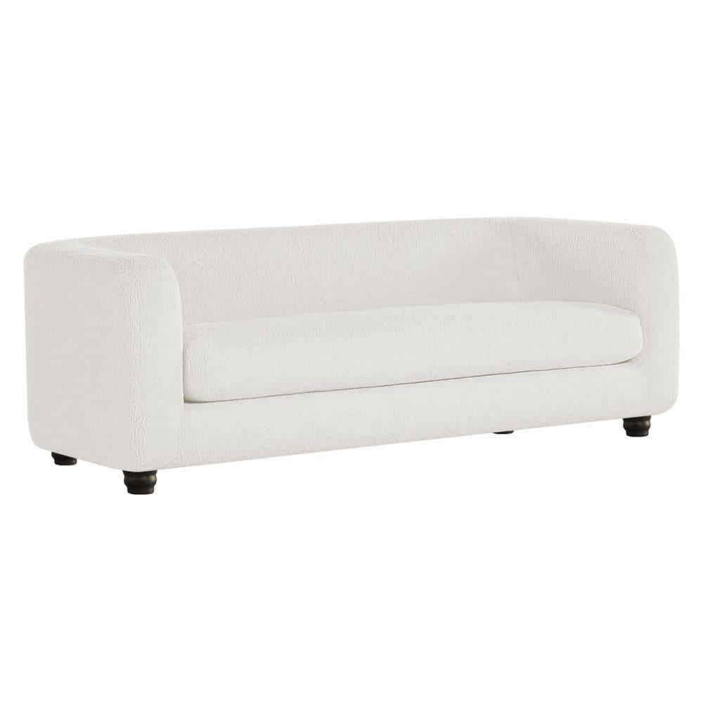 Sofá 3 Lugares Luxo Recepção Escritorio Sala Veneza 180cm Bouclé - Doce Sonho Móveis Branco