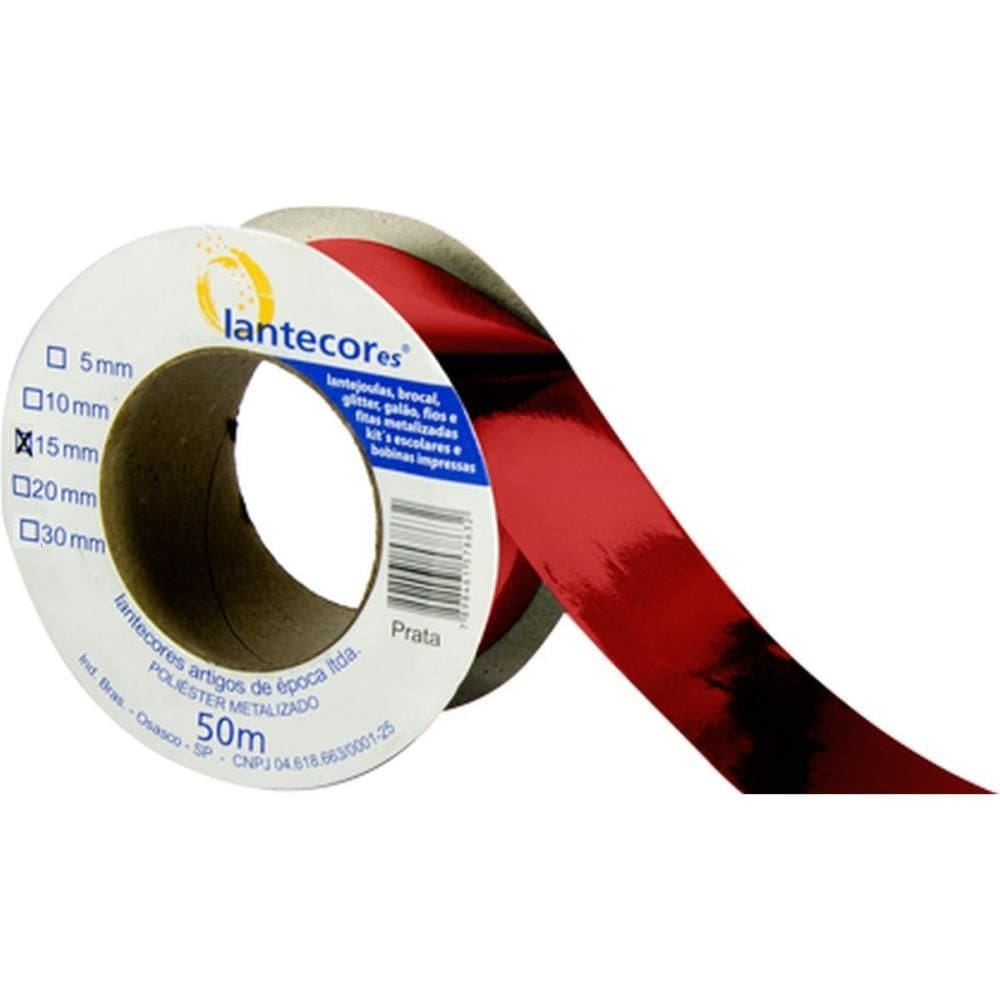 Fita Metalóide 15mm x 50mts. Vermelho - Lantecor