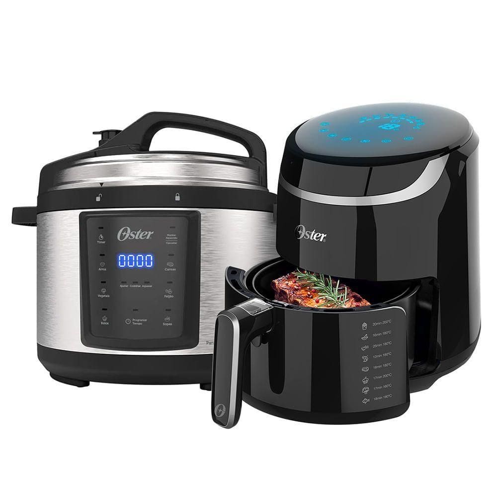 Kit Fritadeira Black Digital Fryer e Panela de Pressão Elétrica Oster - 220V