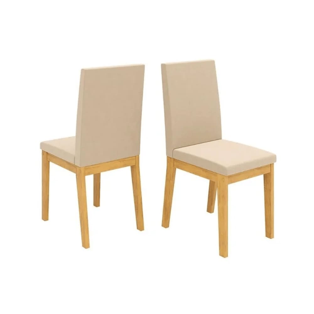 Conjunto Cadeira Suzy (02 Und) Cedro/Veludo Creme - Dj