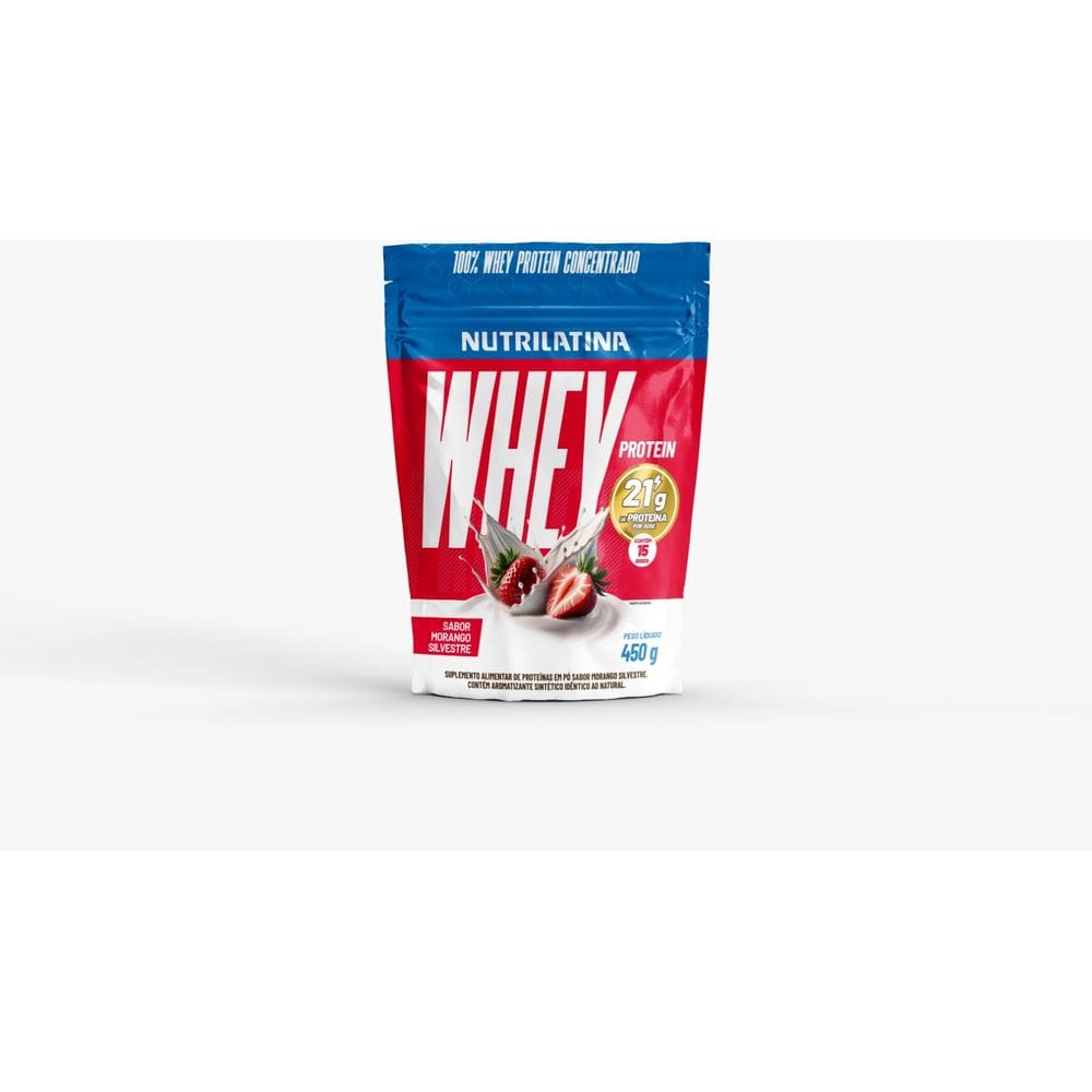 WHEY PROTEIN CONCENTRADO MORANGO  450g - 21g Proteína