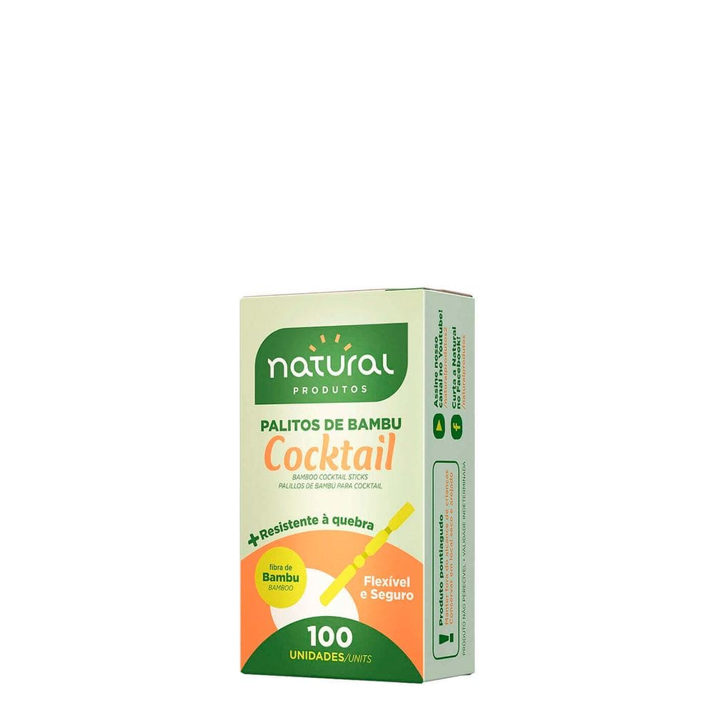 Palito de Bambu Cocktail Natural Produtos 100 Unidades