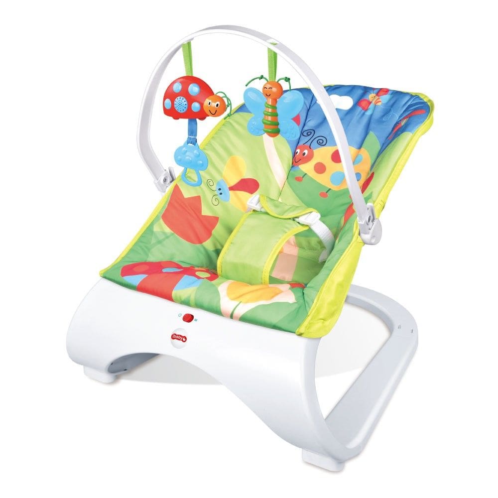 Cadeira de Descanso Bebe Acolchoado com Vibração Som Base Curva Importway Azul