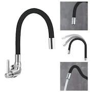 Torneira Flexível Parede Cozinha Gourmet Preta Black FC01