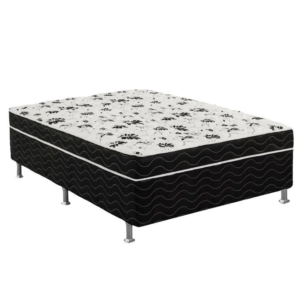 Cama Box Casal Conjugada Ortopédica Preta 5cm 138x188