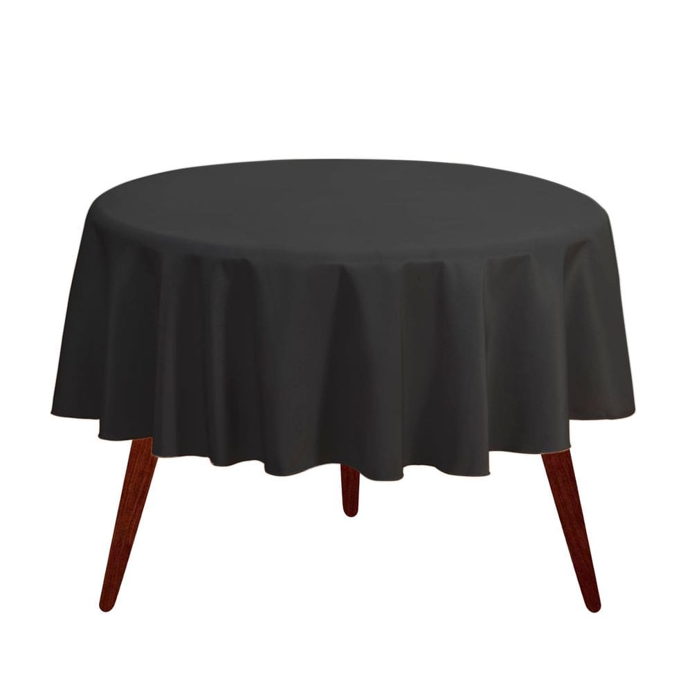 Toalha de mesa Gee Di Moda redonda de 120 polegadas preta para 152-244 cm