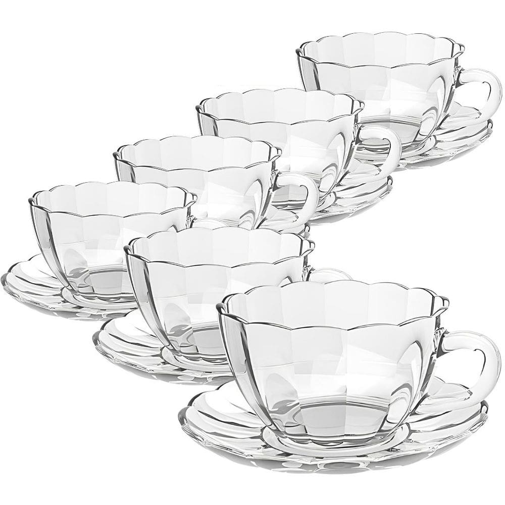 Jogo de xícaras de vidro para café Peach Transparente 90 ml - 12 peças