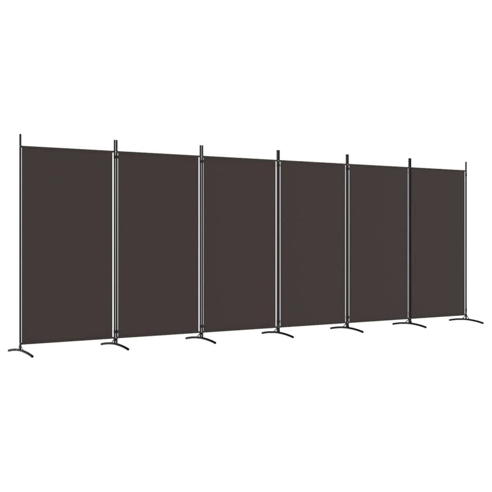 Divisória de quarto VidaXL Brown, tela de 6 painéis, 204,7 x 70,9 cm, poliéster