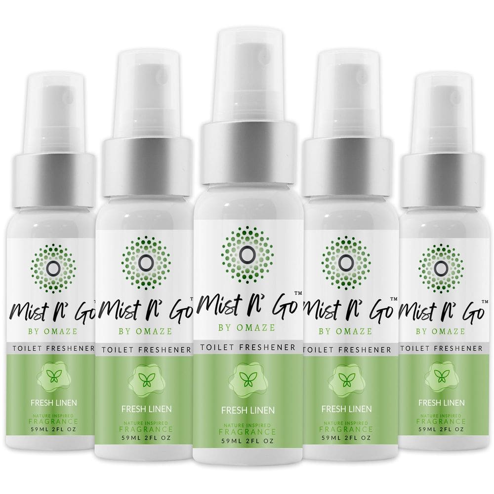 Spray de banheiro Mist N` Go Fresh Linen Eliminador de odores 60mL x5