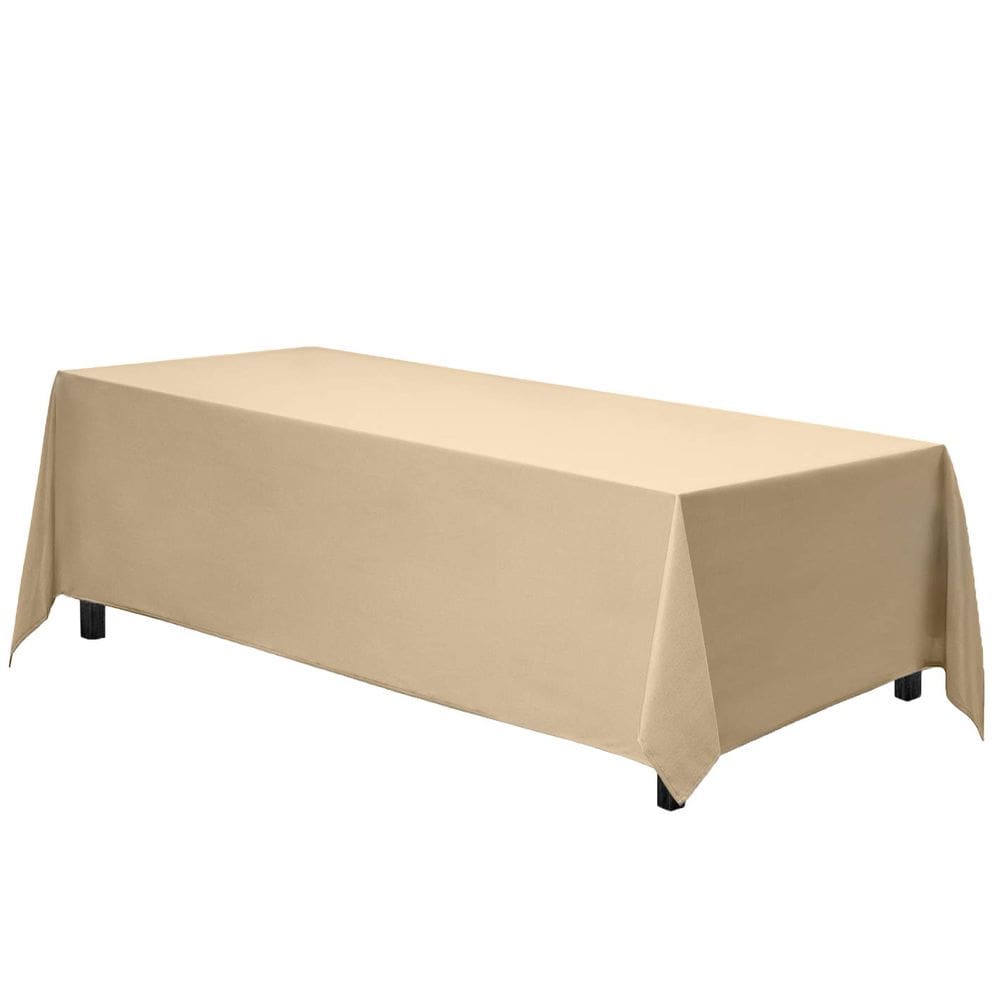 Toalha de mesa Gee Di Moda, retangular, 8 pés, tecido lavável bege