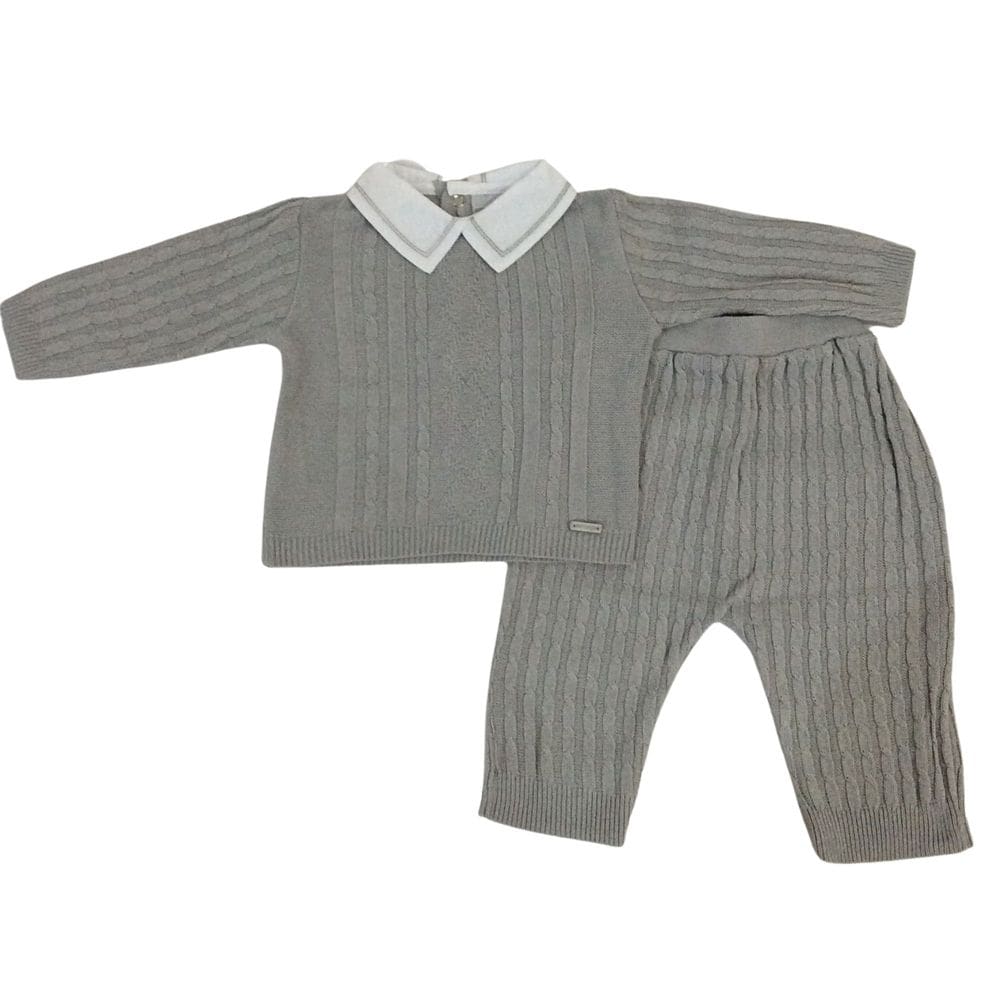 Conjunto bebê masc linha Noruega branco e cinza