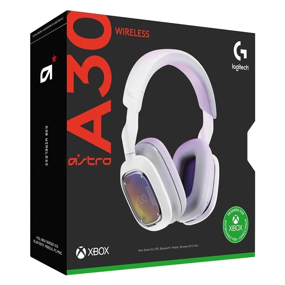 Headset Gamer Logitech Astro A30 Wireless - Branco