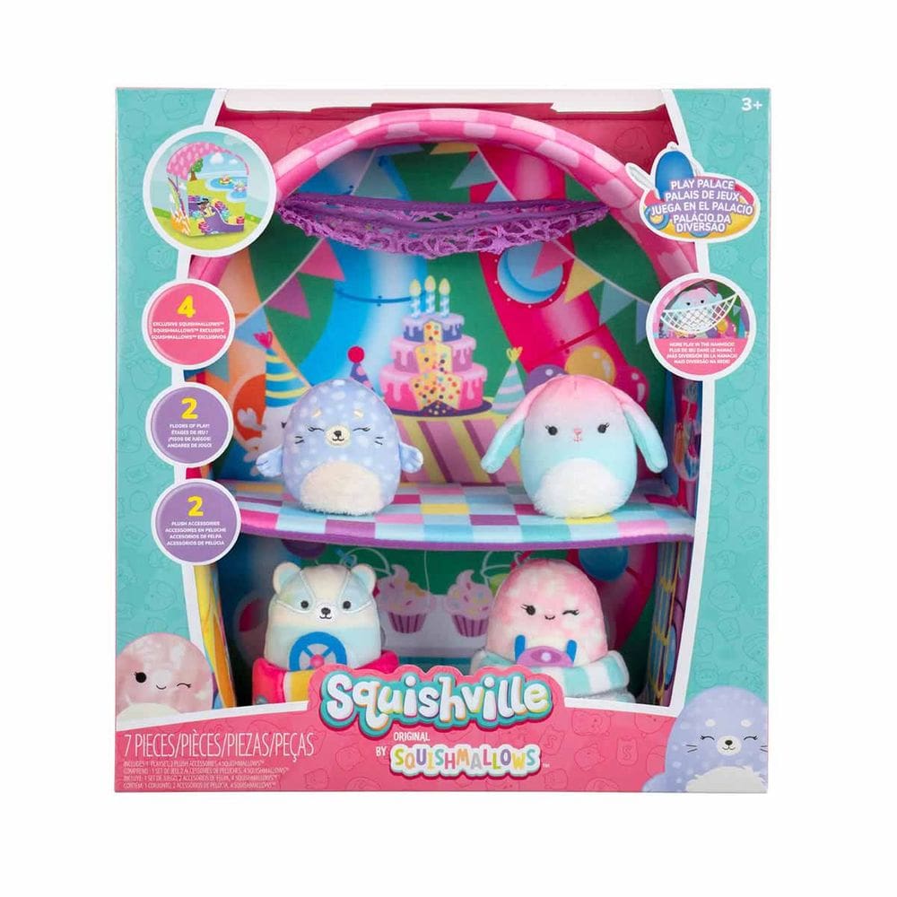 Playset Palácio Da Diversão Com 4 Pelúcias - Squishville