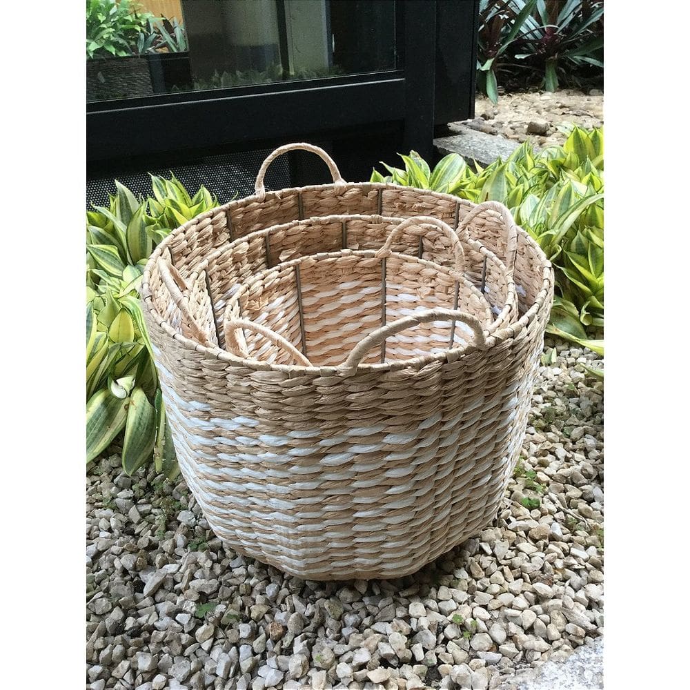 Jogo de 3 Peça - Cesta ganggu fibra natural Palha