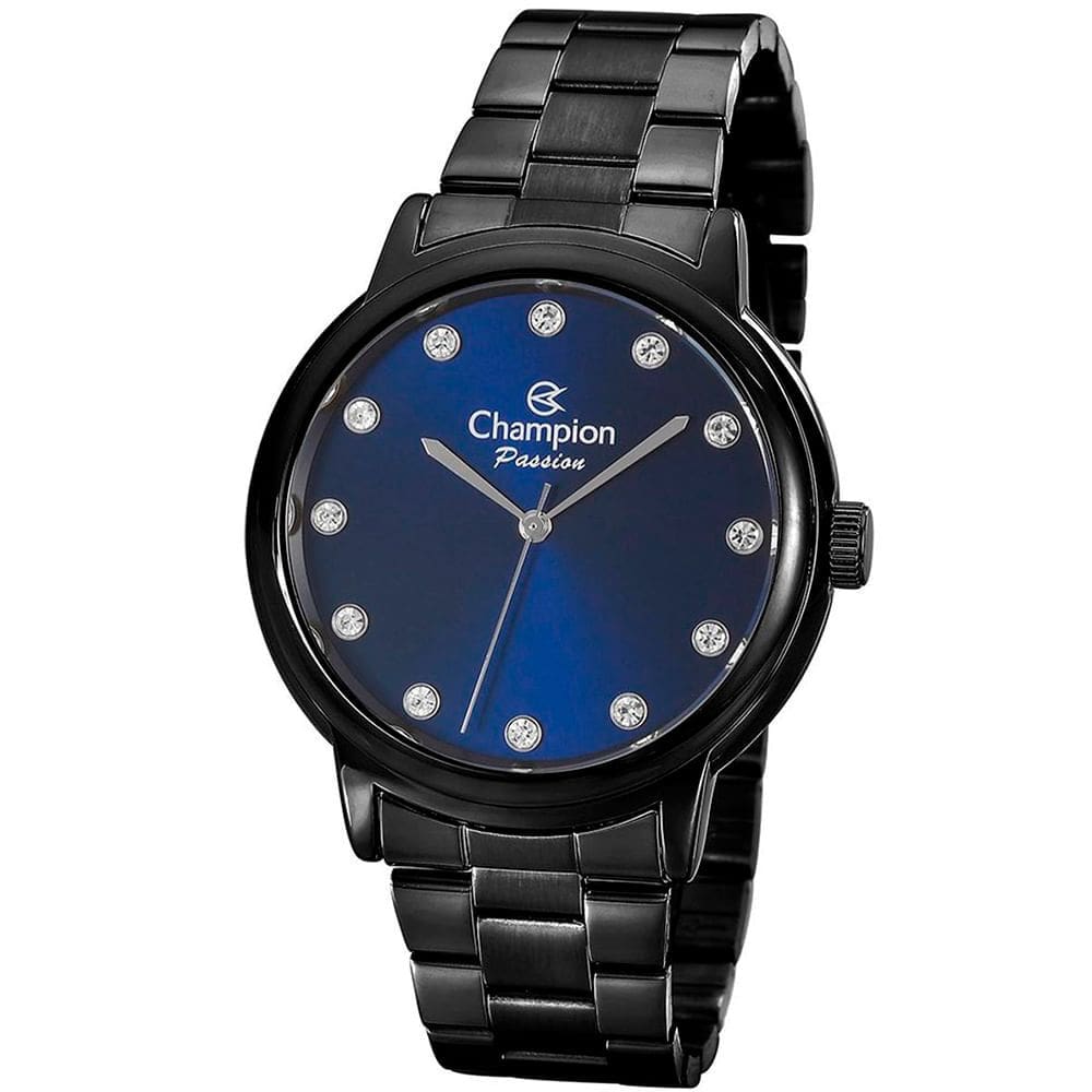 Relógio CHAMPION feminino analógico preto azul CN29874X