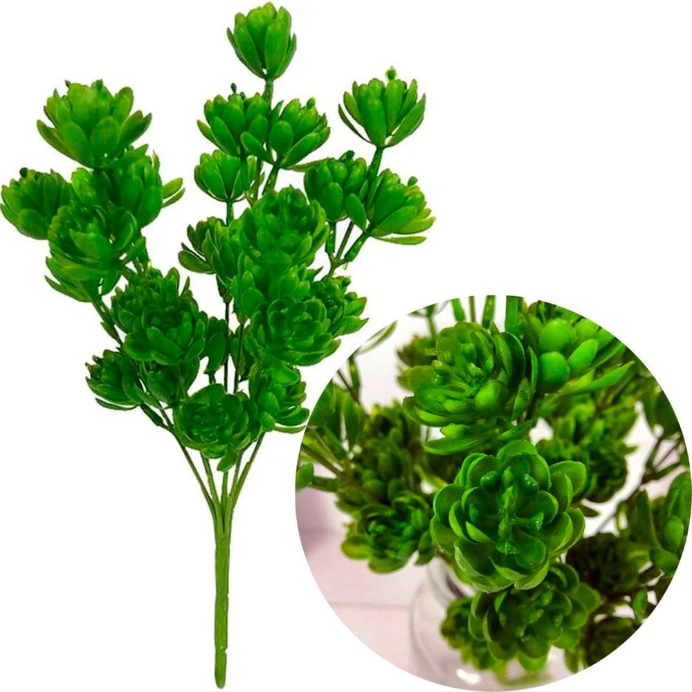 Kit 12 Planta Artificial Broto Suculenta Arranjo Flor 30cm