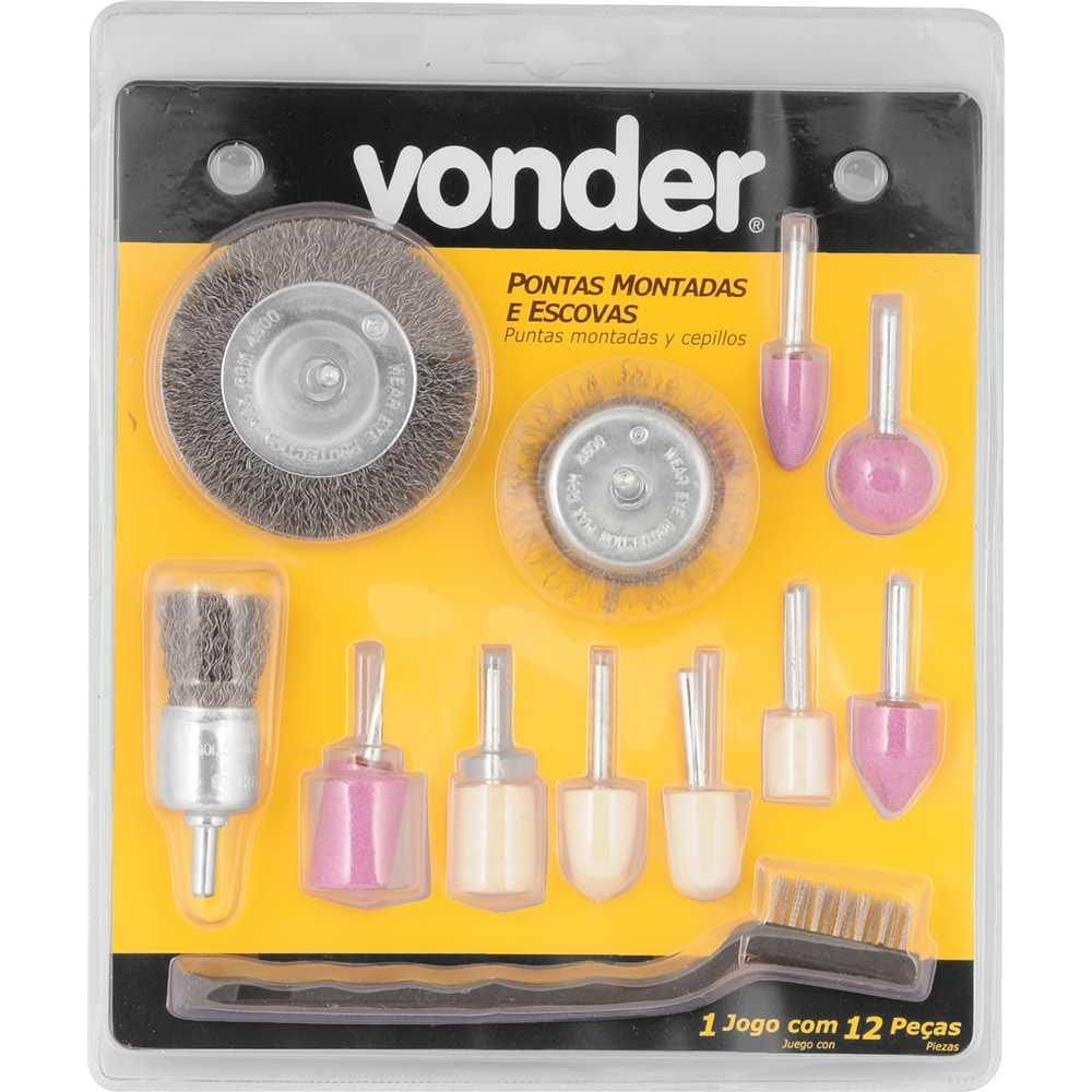 Ponta Montada/escova Jg C/12pc Vonder