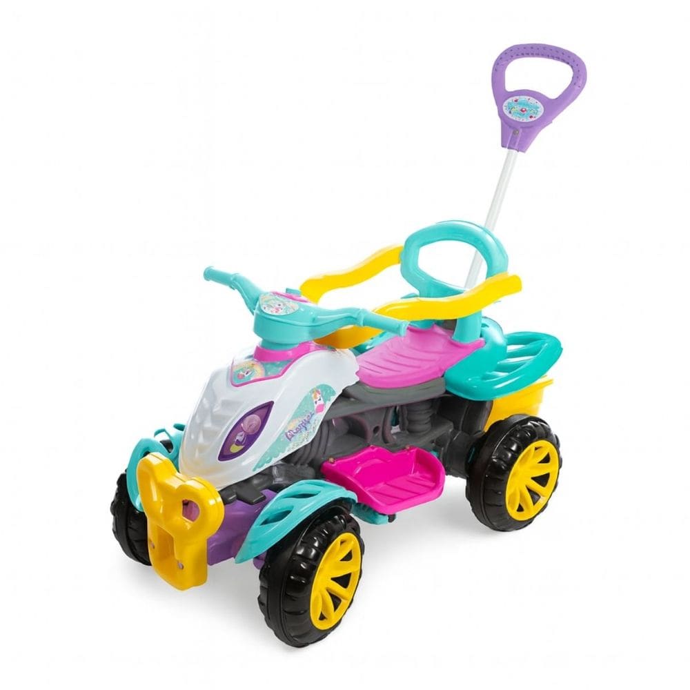 Carrinho Quadriciclo Infantil Empurrador Pedal Menina Maral
