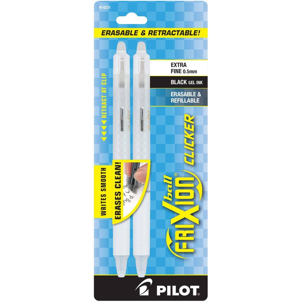 Tinta de gel apagável Pen PILOT FriXion Ball Clicker de 0,5 mm, pacote com 2