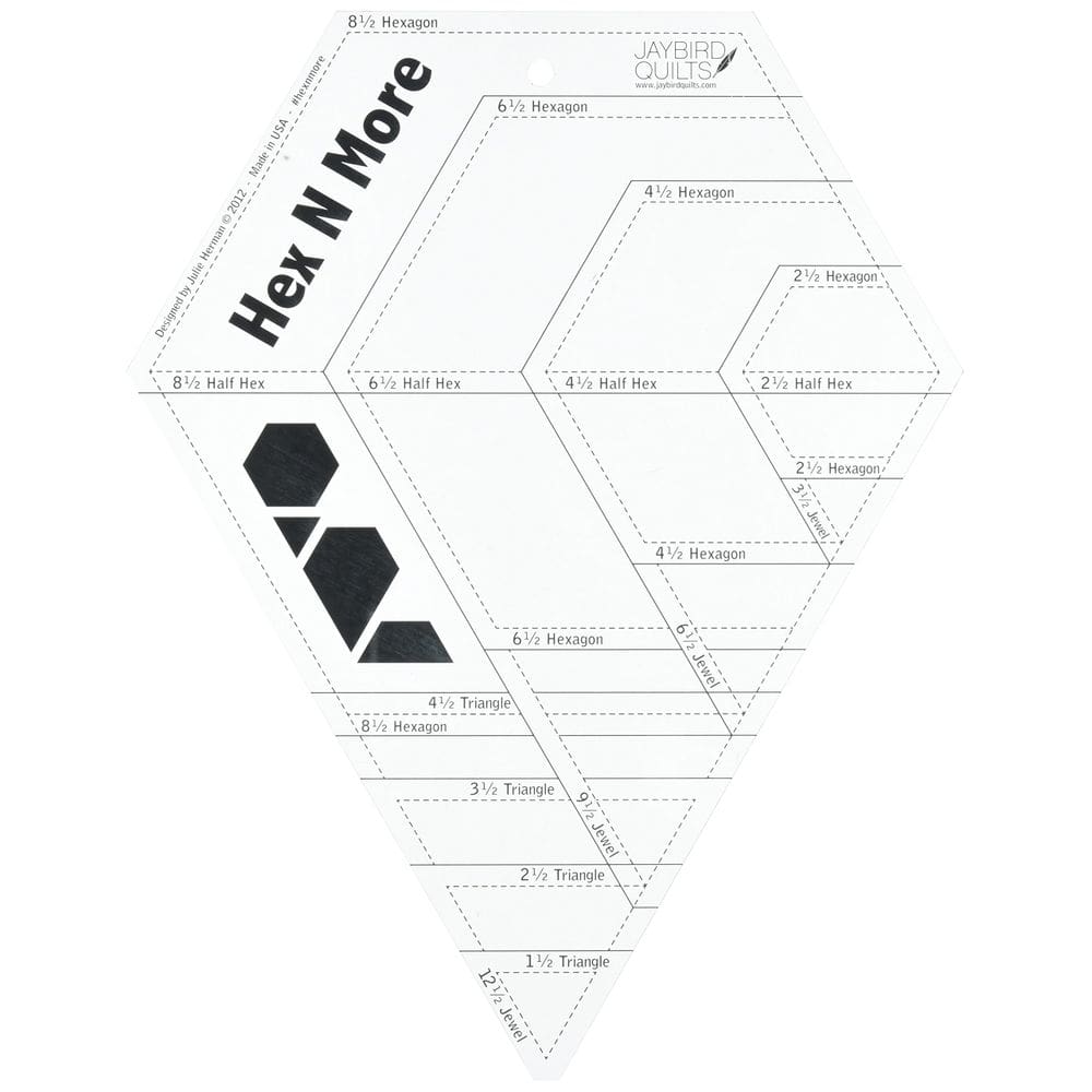 Régua acolchoada Jaybird Hex N More JBQ201 da Jaybird Quilts