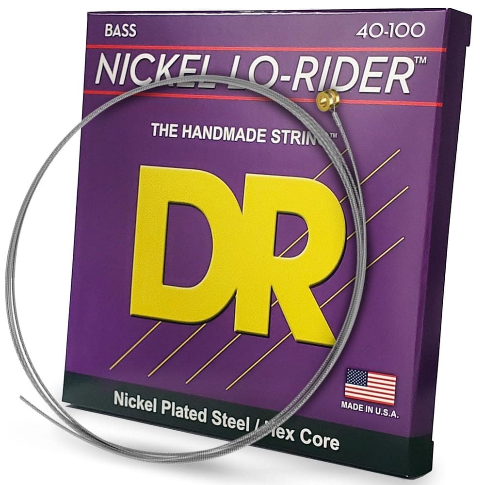 Cordas de baixo DR Strings Nickel Lo-Rider 40-100 niqueladas