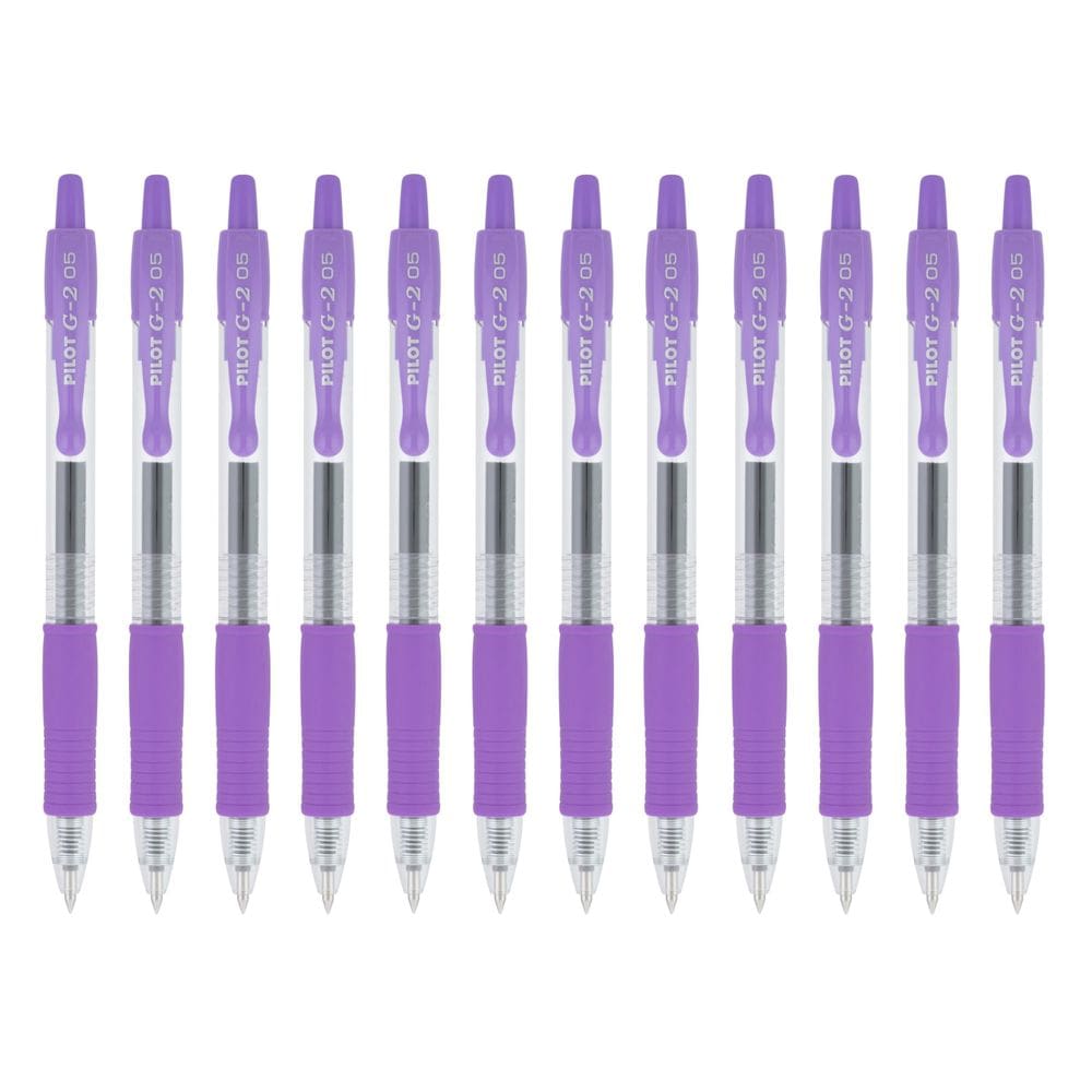 Caneta de gel PILOT G2 retrátil de ponta extra fina roxa 0,5 mm