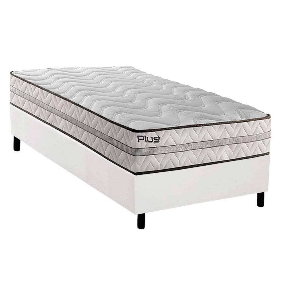 Cama Box Solteiro: Colchão Espuma D33 Paropas Pasquale Plus + Base CRC Corano White (88x188)
