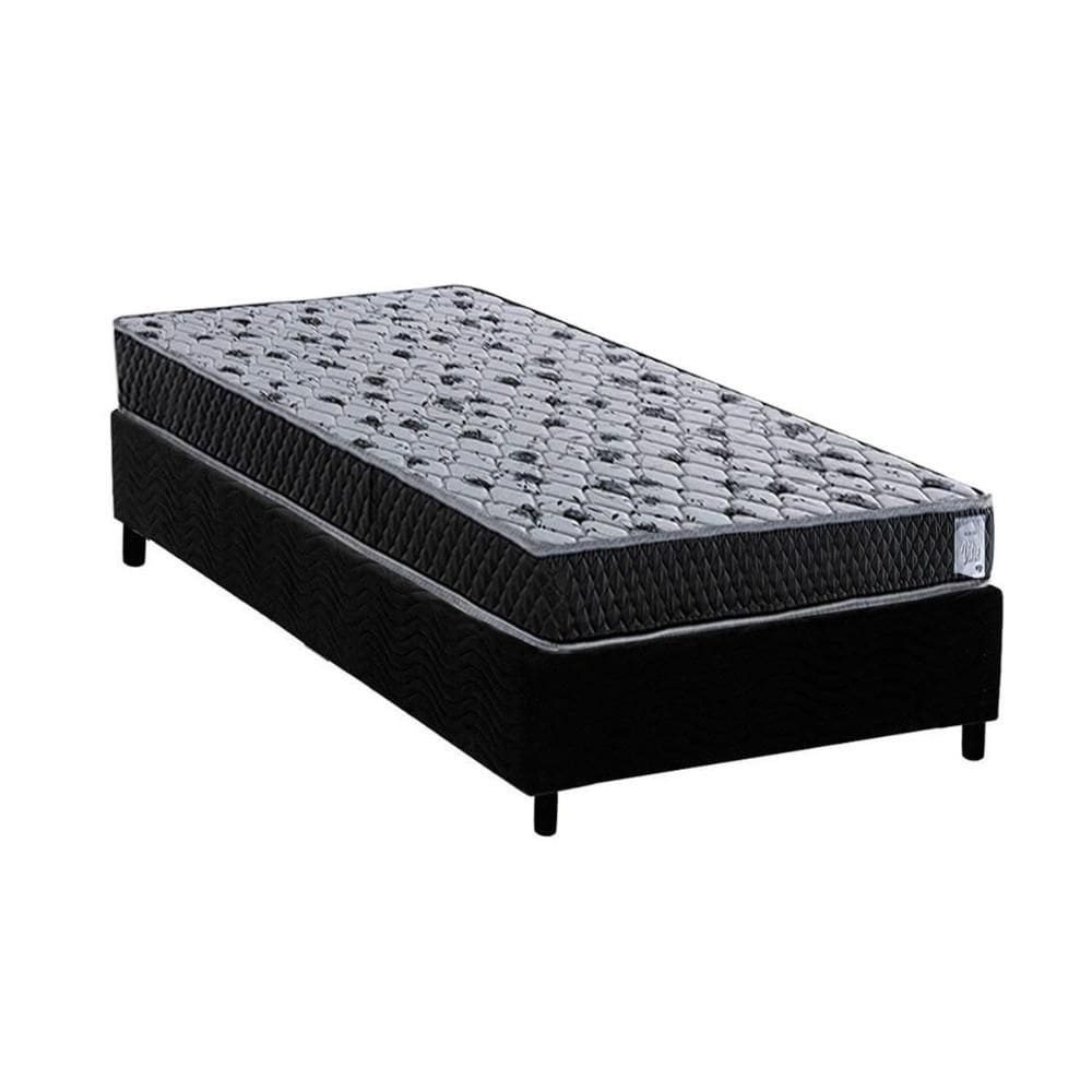 Cama Box Solteiro: Colchão Ortopédico Herval AG65 Vitre + Base CRC Suede Black (88x188)