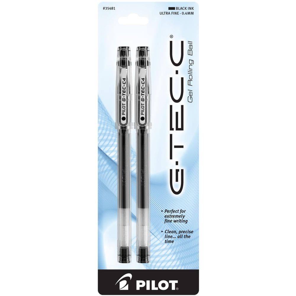 Canetas esferográficas de tinta gel Pilot G-Tec-C Ultra Fine de 0,4 mm, pacote com 2