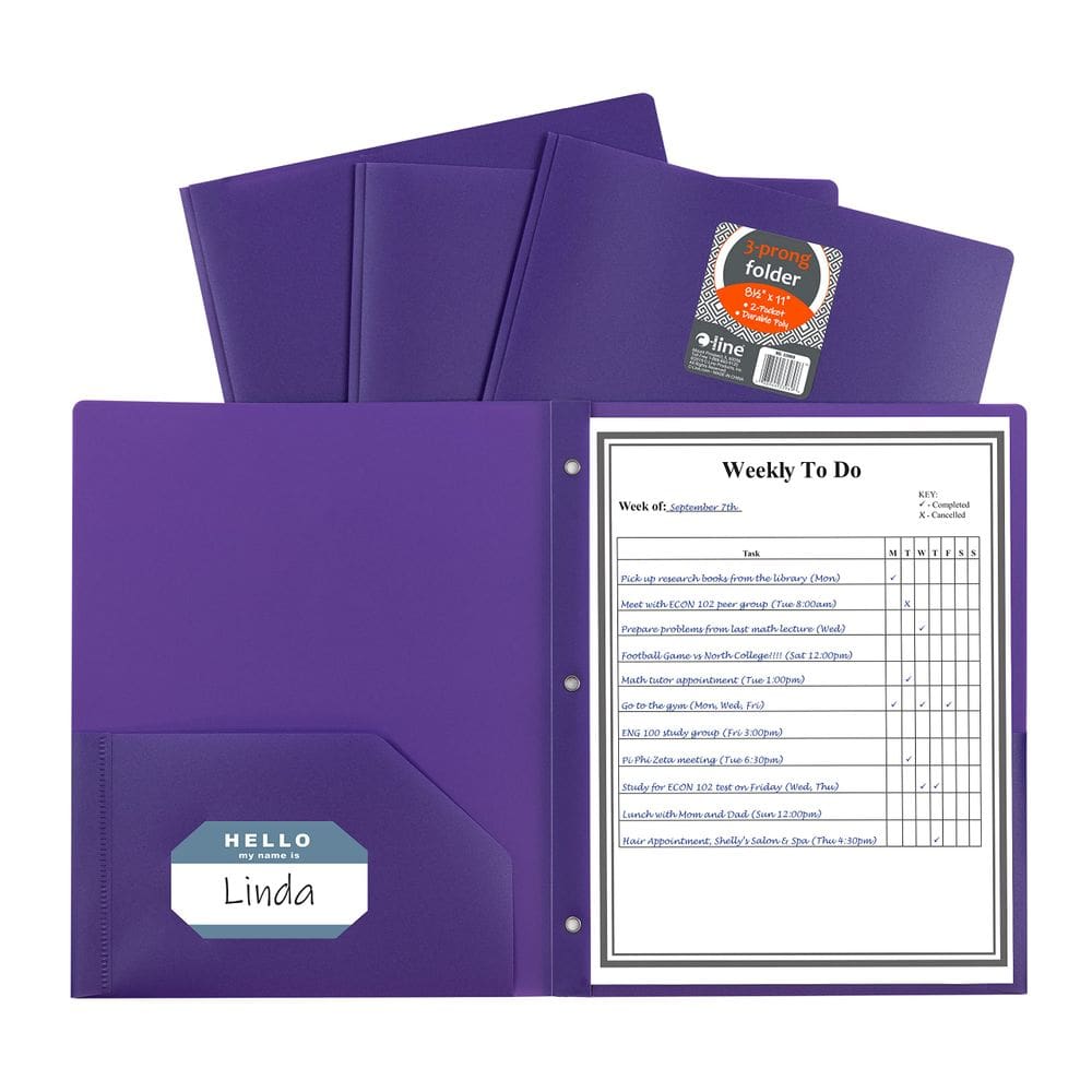 Portfolio C-Line, dois bolsos, poliéster roxo pesado