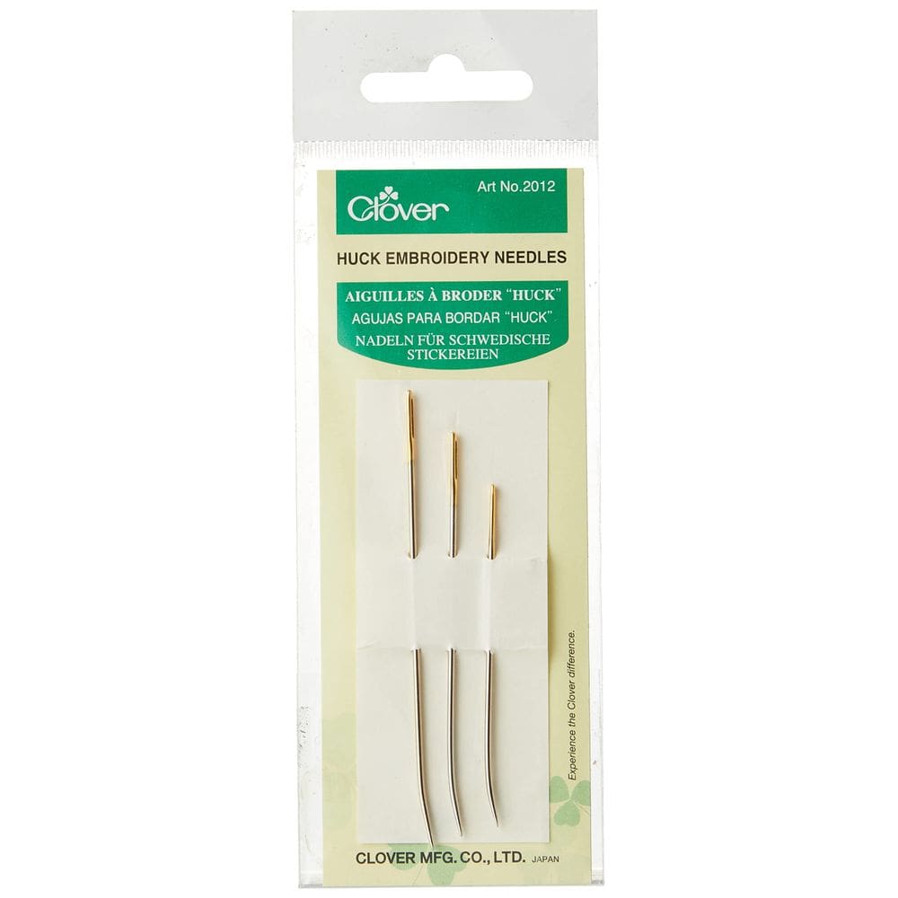 Agulhas de bordado Clover 2012 Huck com pontas curvas arredondadas