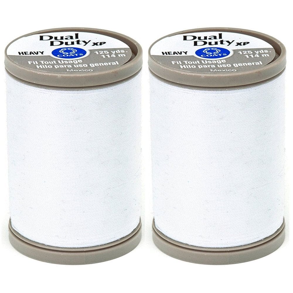 Pacote com 2 Thread COATS e CLARK Dual Duty XP Heavy 125 jardas brancas