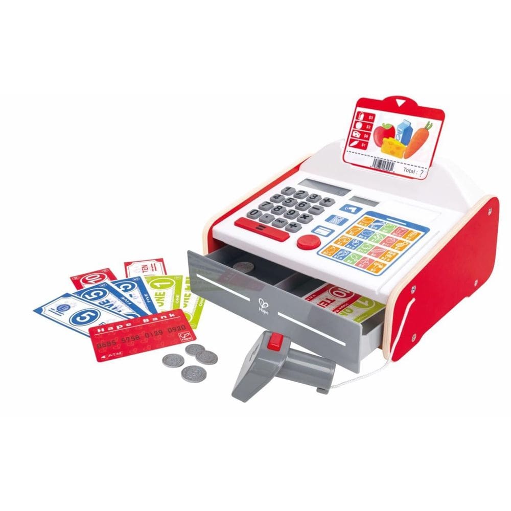 Role Play Toy Cash Register Hape Beep `n` Buy para crianças com mais de 3 anos