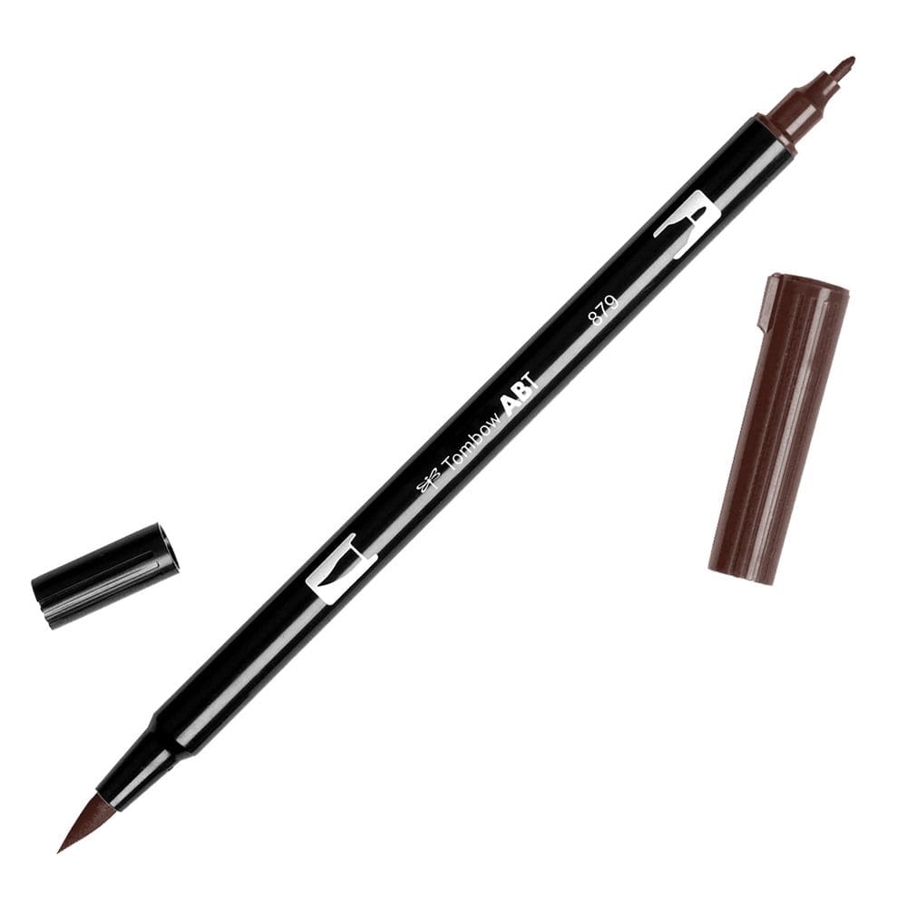 Caneta Art Marker Tombow 56602 com pincel duplo 879 marrom, pacote com 1 pacote