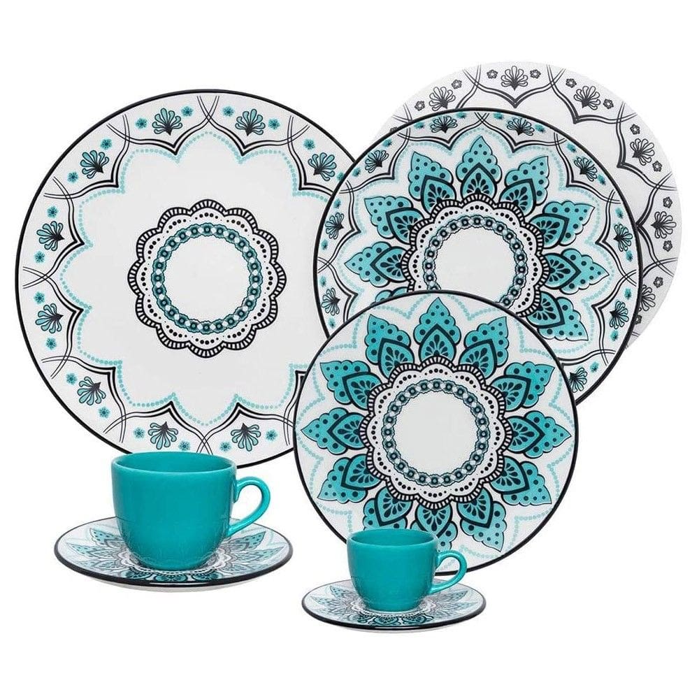 Aparelho de Jantar/Chá e Café 42 Peças de Porcelana Serene Oxford