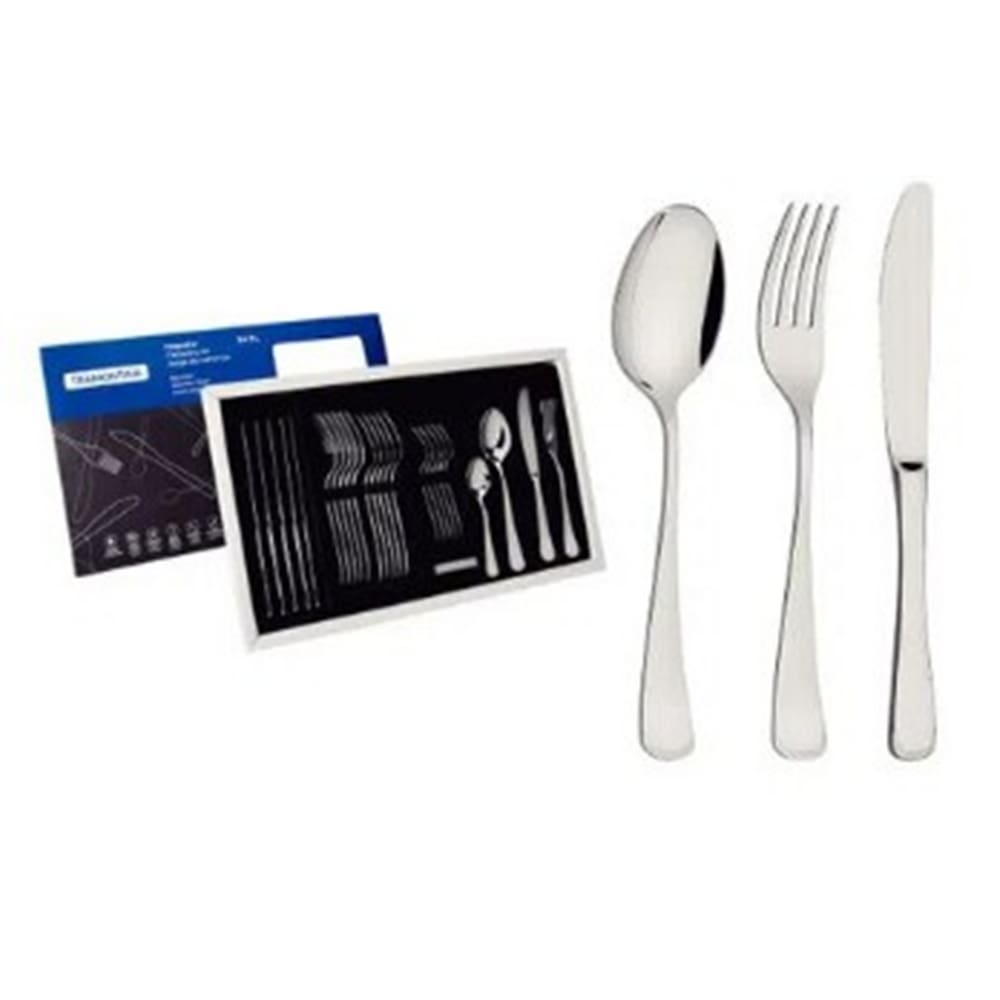 Faqueiro Tramontina Mônaco em Aço Inox com Facas de Mesa Forjadas 6mm - 24 Peças