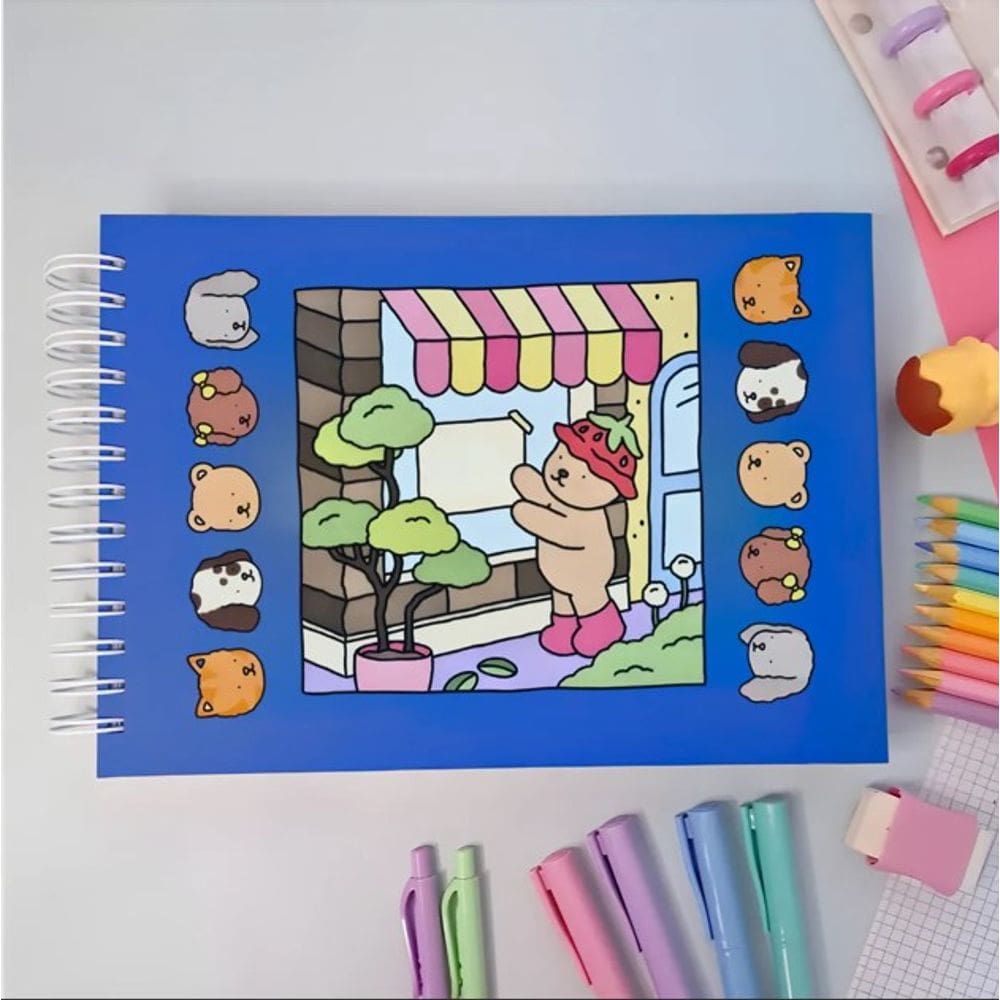 Livro Colorir AZUL Terapia Anti tensão Bobbie Goods