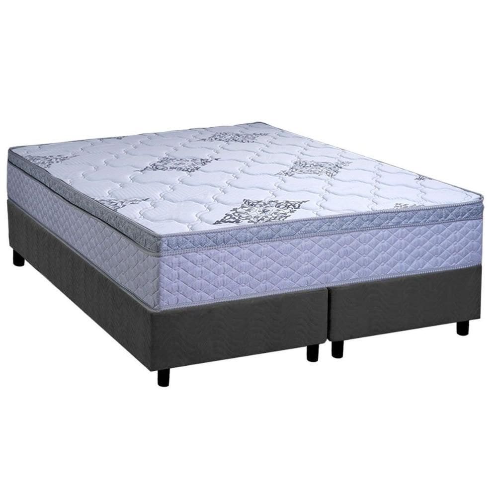 Conjunto Box Queen: Colchão Anatômico Paropas D28 Gold Extra Gray + Base CRC Suede Gray (158x198)