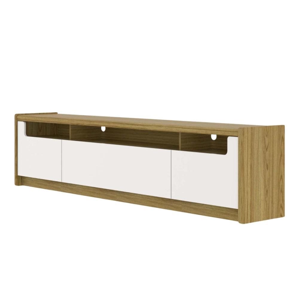 Rack Oslo 220 cm Tv Para Sala Moderno Prateleiras Estante