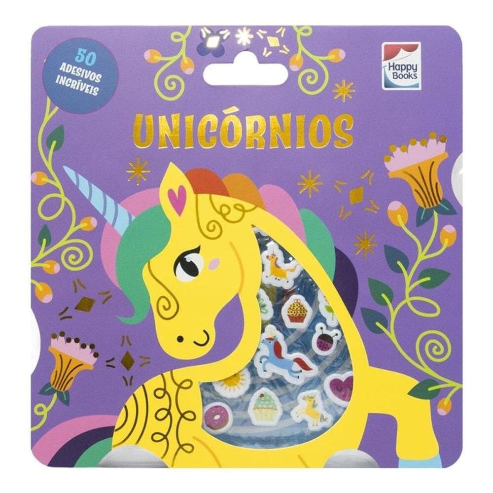 Livro Com Adesivos Fofinhos - Unicornios - Happy Books