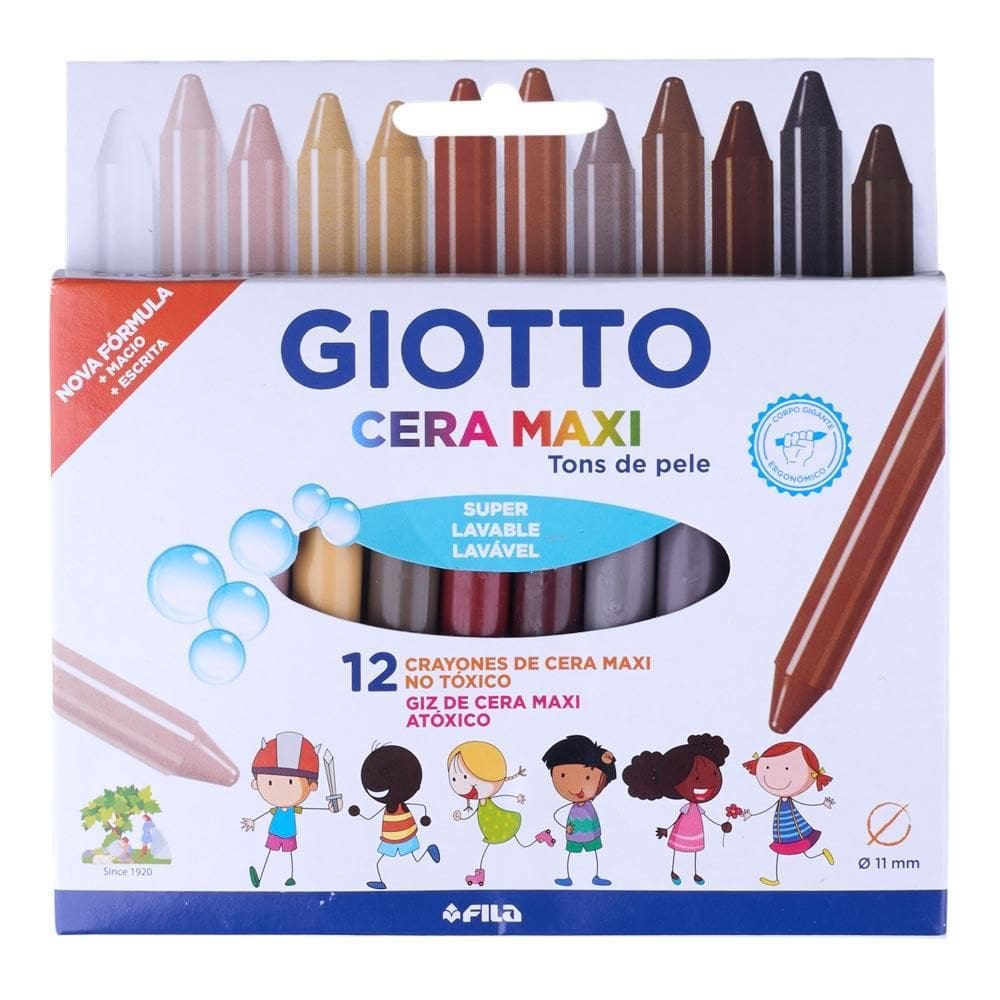 Giz de Cera Tons De Pele com 12 Unidades Giotto 202302ES