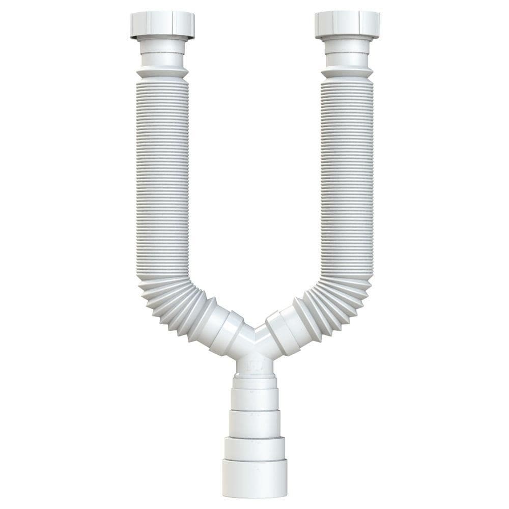 Sifão Extensível Universal Herc Duplo DN38/40/48/50 Branco