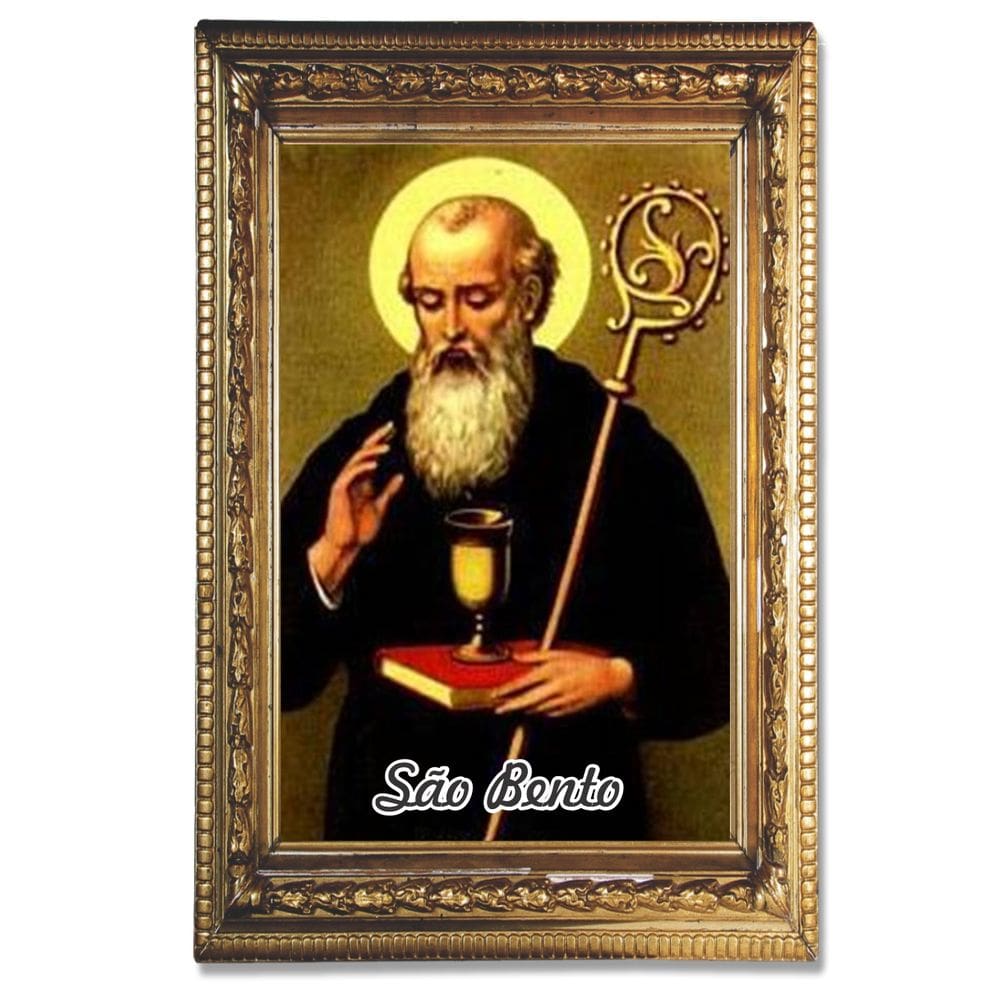 Santinho São Bento 100 un com oração no verso 10x7 cm